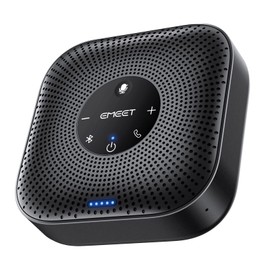EMEET M0Plus Speakerphone for Conferences, Microphone Speaker, Bluetooth Compatible, 4 AI Microphones, 360° Omnidirectional Sound Collection Microphone, Echo and Noise Cancellation, Linkage Function, Supports Up to 16 People, USB-C Connection, Two-Way Calls, Online Meeting, Telework, Home Work, Skype, Zoom, Teams, Call Apps