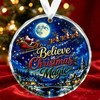 Believe in Christmas Magic Glass Christmas Ornament, 3 Inch Santa