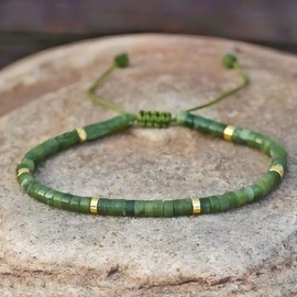 Unbranded Green Nephrite Jade 4mm Bead Healing Protection Lucky Crystal Women Men Bracelet