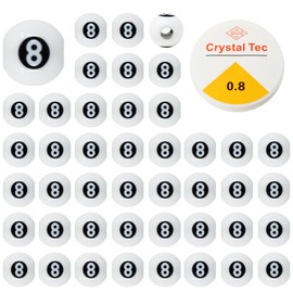 Honbay 100PCS Acrylic Billiards Beads Sports Ball Beads Big Hole Beads Round Spacer Loose Beads with 8.7 Yards Elastic Thread for Bracelets Necklaces Earrings Jewelry Making DIY Craft Project (White)