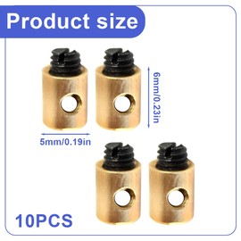 Pack of 10 Brake Cable Nipple Screws Replacement Motorcycle Solderless Throttle Cable Nipple Accessories for Car Motorcycle Bicycle Metal 5 x 6 mm
