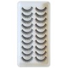 CLEAR EYELASH False Eyelashes, Psychedelic, Large Capacity, 10 Pairs (Doll