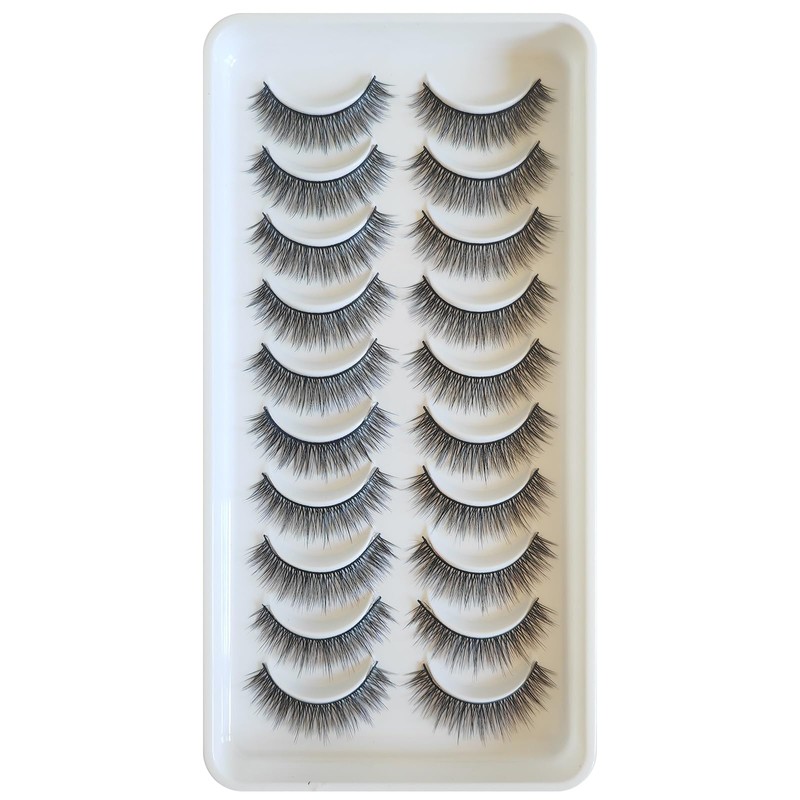 CLEAR EYELASH False Eyelashes, Psychedelic, Large Capacity, 10 Pairs (Doll
