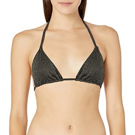 Luli Fama womens Prints Havana Nights Seamless Triangle Swimwear Bikini Top, Black, Medium US
