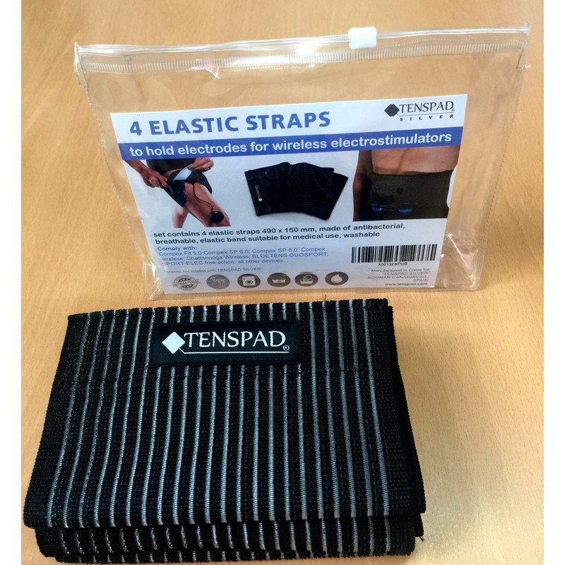 TENSPAD SILVER Set of 4 elastic straps with velcro to