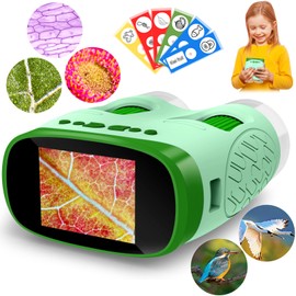 Mini Pokect Microscope Kids Toys: 3-1 Handheld Microscope Telescope with 2" LCD Screen Digital Camera - Christams Birthday Gifts for 3 4 5 6 7 8 Year Old Boys Girls - Outdoor Indoor STEM Toy