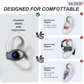 Hijoxp Open Ear Earbuds Lightweight Comfort Clip Wireless Earbuds Sweat Resistant Bluet