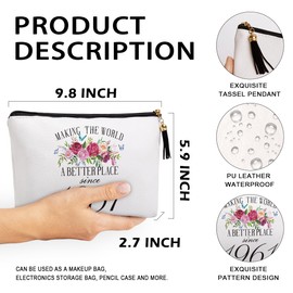 Pykfrhh 65th Birthday Gifts for Women Friendship Best Friend Gift Ideas for Grandma Mom Sister Aunt Funny Makeup Bag Travel Toiletries Bags Making the World A Better Place Since 1961 Bday Gift from