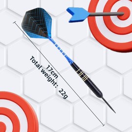 3 Pcs Blue Professional Darts,Darts 22g, Steel Darts with Aluminum Shafts And Darts Case, Can Be Used for Exercise as Well as Recreation