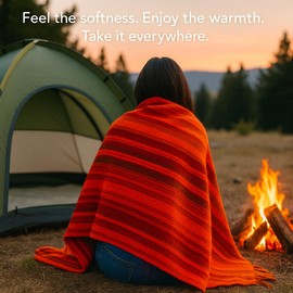 AHUAY Handmade Alpaca Blend Blanket – Ultra Soft, Warm & Breathable – Hypoallergenic, Non-Itchy, Lightweight – for Bed, Sofa, Travel & Outdoor – Made in Ecuador (Orange, Queen)