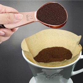 Gold Coffee Scoop for Ground Coffee 1 Tablespoon 2 Tablespoon Stainless Steel Measuring Coffee Spoons Short Handle Coffee Bean Tea Sugar Flour Liquids