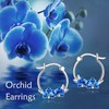 Orchid Earrings 925 Sterling Silver Hawaiian Orchid Flower Hoop Earrings