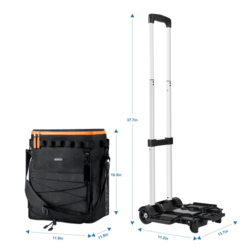 Odoland 48 Cans Soft Cooler with Wheels and Handle Collapsible
