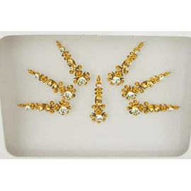 BBZ144 Gold Sliver Bindi Stone Diamante Forehead Sticker Wedding Fancy Tikka Indian Tattoos Party Face Gem Body Art