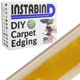 Instabind Carpet Binding - Regular Style, Rug Binding, Ideal for Area Rugs, Durable Hold, DIY Carpet Finishing Edge - Light Tan, 54 ft Rolls