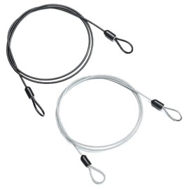 Andy's Orchids Cable Lock, 2PCS 100CM/3.3ft Braided Steel Security Cable, Travel Luggage Security Lock Cable Wire Rope with Double Loop