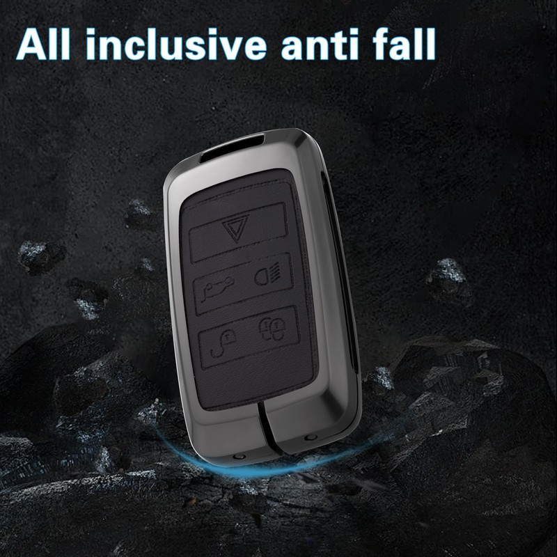 Qunzes Key Fob Cover with Heavy-duty Keychain for Rover Evoque