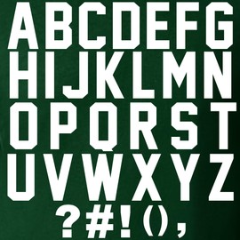 47 Pieces,3" Tall Letter Iron On Heat Transfer Vinyl for for DIY Printing Craft Fabric T-Shirt Jersey,Clothes Sports T-Shirt jersey football Baseball,team,t-shirt (White)