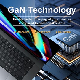 ABBOTECH USB Wall Outlet, 65W GaN USB Outlet Receptacles with 3 USB Ports,15 Amp Tamper-Resistant Electrical Outlet with 1 Type A&2 Type C,Screwless Wall Plate Included,UL Listed