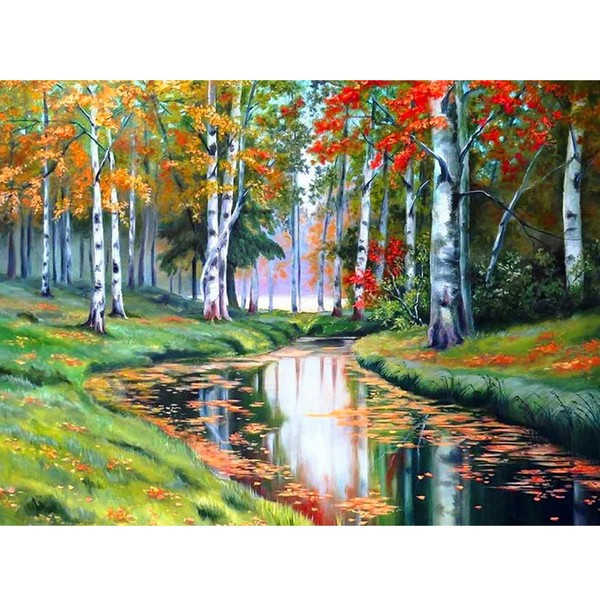 DAERLE Diamond Painting Forest, Diamond Painting Accessories, 5D Diamond Painting Adults, Diamond Painting Set Landscape Full Drill Gift for Home Wall Decor 40 x 30 cm
