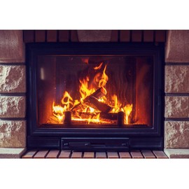 Leowefowa Buring Firewoods Backdrop 5x3ft Vinyl Christmas Fireplace Flaming Firewoods Background for Photography Christmas New Year Party Decor Winter Festival Children Adult Photo Studio Props