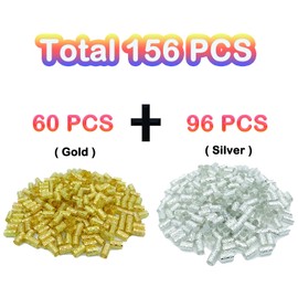 Flosius 156pc Gold & Silver Hair Cuffs & Beads for Girls' Hair Jewelry & Dreadlock Accessories