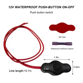 MUQIDA - Interruptor de botón impermeable con conector rápido, mini interruptor de encendido y apagado de 12 V para iluminación LED decorativa, interruptores universales para iluminación LED en