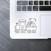 Medium 100mm 'Christmas Train with Teddy Bear' Permanent Sticker Decal