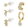 AOEDEJ Gold Hoop Earrings Set for Women 925 Sterling Silver