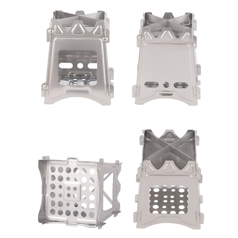 Camping Stove 304 Stainless Steel Folding Backpacking Burning Stove Portable