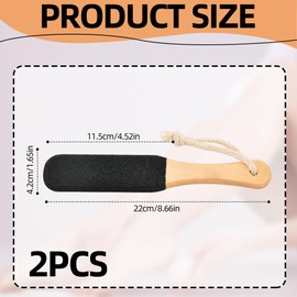 Foot File Pumice Stone 2 PCS Professional Pumice Stone for Feet Foot Scrubber with Wooden Handle Exfoliating Pedicure Rasp Remove Hard Dead Skin Callus for Cracked Heels Dead Skin Corn Hard Skin