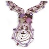 Avalaya Plum/Lavender/Transparent Glass Bead Sea Shell Tassel Necklace with Button