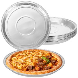 10 Pcs Disposable Pizza Pans - 12 Inch Round Pizza Pan - Aluminum Foil Bakeware Trays, Oven Safe Bulk Set for Kitchen, Restaurant & Home Holiday Activities Accessories