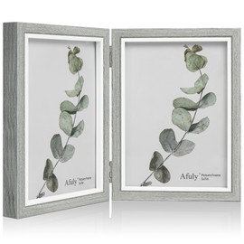 Afuly Photo Frame, 2 Sides, 2L Picture Stand, Stylish, Simple, White, Wooden, Foldable, Buddhist Altar, Memorial Photo, Birthday Gift