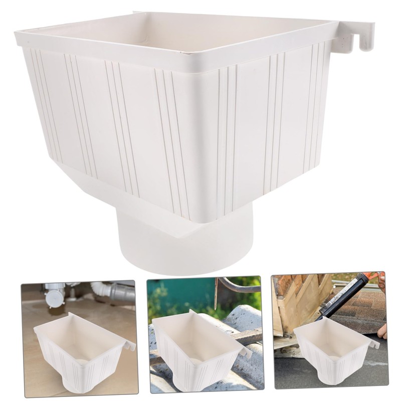OSALADI Downspout Gutter Water Funnel PVC Downpipe Adapter 10.63 x