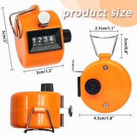 Colors Handheld Tally Counter Clicker, 12 Pcs 4 Digital Number Click Counter for People, Sport Row, Knitting, Coaching, Lap, Fishing, Golf, Sports Events Office (6 Colors)