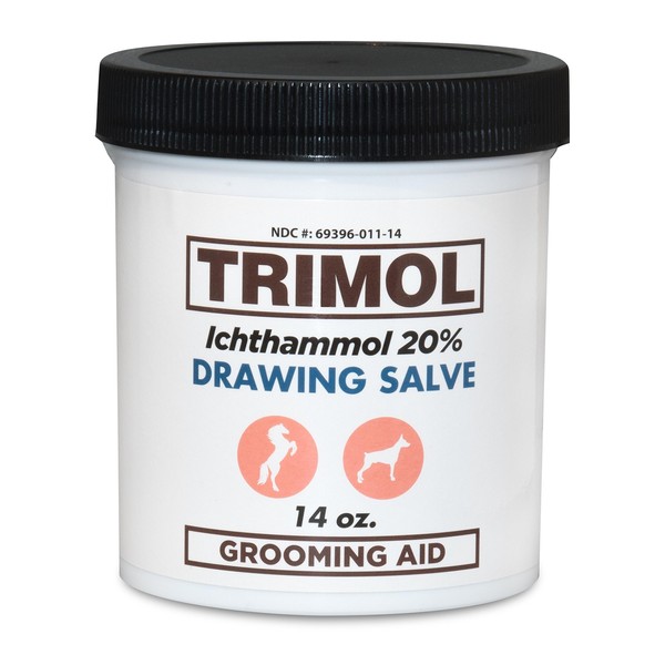 TRIMOL Ichthammol 20% Drawing Salve Grooming Aid, 14 oz, Soothing Skin Relief and Treatment of Eczema, Psoriasis
