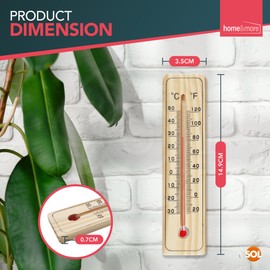 SOL 2pk Traditional Wooden Thermometer Room Temperature for Home, Office, Nursery, Greenhouse Thermometer Indoor and Outdoor Thermometer Wall Thermometer Room Temperature Garden Thermometer Outdoor