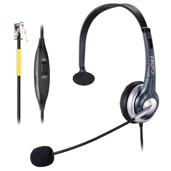RJ9 Phone Headset with Noise Cancelling Microphone, Callez Corded Telephone