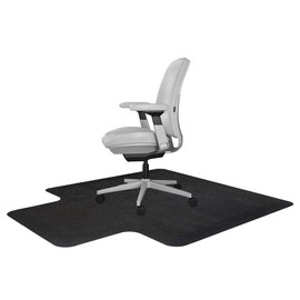 Resilia Office Desk Chair Mat with Lip - for Low Pile Carpet (with Grippers) Black, 36 Inches x 48 Inches, Made in The USA