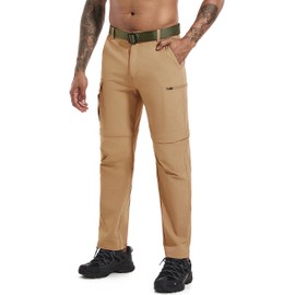 Mens Hiking Convertible Pants Zip Off Quick Dry Lightweight Fishing Safari Travel Camping Outdoor Cargo Pants Khaki 40