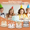 60 Count Woodland Party Paper Plates Animal Shaped Disposable Plates