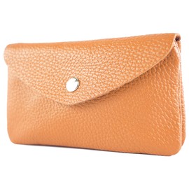 modamoda de P11 Women's Leather Purse Medium Handmade in Italy, camel, M, small lightweight coin purse