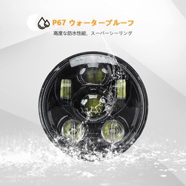 JIAHER Motorcycle Headlight Vehicle Inspection Compatible Universal 5.75 Inch LED Headlight Harley Davidson 883 Sportster Dyna Street Bob Low Rider Wide Glide Triple Headlamp 5-3/4" Motorcycle