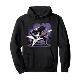 Kids Black Panther Playing Guitar Rock Star Rock and Roll Pullover Hoodie