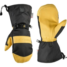 Wells Lamont Men's Insulated HydraHyde Waterproof Grain Leather Hybrid Winter Mittens, Sewn-In Glove Liner, Black, Large (868L)