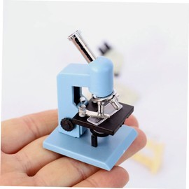Toyvian 2 Pieces Dollhouse Microscope Miniature Dollhouse Cosplay Accessories Hose Connectors Miniature Microscope Model Dollhouse Science Equipment Dollhouse Accessories