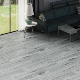 FLOREXP Vinyl Flooring - Lino Flooring with Washed Grey Effect, 2.0mm 36pcs Waterproof, for Kitchen Living Room (54Sq.Ft, Washed Grey)