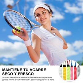 6 Pcs Cinta de Agarre para Raqueta de Tenis, Grip Raqueta Tenis Bádminton Cinta Antideslizante Mejorado para Raqueta Transpirable Grip Padel Antideslizante y Absorbente Ideal Bádminton (6 colores)
