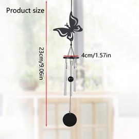Small Outdoor Aluminum Wind Chimes, Tuned Soft Melody for Garden, Porch & Patio, Perfect Home Decoration to Enhance Outdoor Space & Create Relaxing Atmosphere (Butterfly)